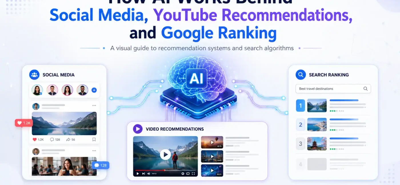 How AI Works Behind Social Media, YouTube Recommendations, and Google Ranking